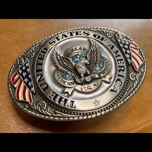 United States of America patriotic belt buckle.